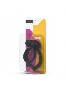 Podwójny pierścień z wibracjami - B Swish bcharmed Basic Plus Dual Cock Ring   Czarny