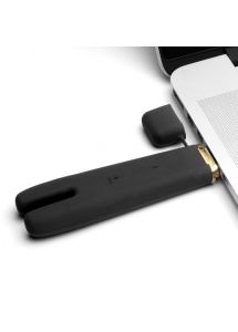 Podwójny stymulator łechtaczki z elastyczną końcówką - Crave Duet Flex Vibrator  Czarny