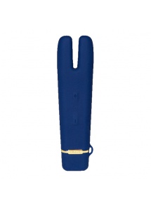 Podwójny stymulator łechtaczki z elastyczną końcówką - Crave Duet Flex Vibrator  Niebieski