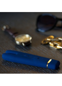 Podwójny stymulator łechtaczki z elastyczną końcówką - Crave Duet Flex Vibrator  Niebieski