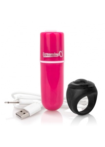 Potężny mini wibrator ze zdalnym sterowaniem - The Screaming O Charged Remote Control Vooom Bullet  Różowy