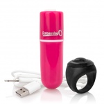 Potężny mini wibrator ze zdalnym sterowaniem - The Screaming O Charged Remote Control Vooom Bullet  Różowy