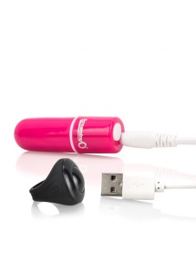 Potężny mini wibrator ze zdalnym sterowaniem - The Screaming O Charged Remote Control Vooom Bullet  Różowy