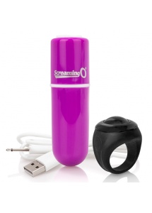 Potężny mini wibrator ze zdalnym sterowaniem - The Screaming O Charged Remote Control Vooom Bullet  Fioletowy