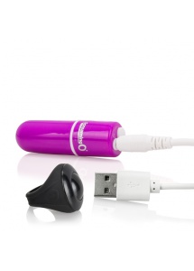 Potężny mini wibrator ze zdalnym sterowaniem - The Screaming O Charged Remote Control Vooom Bullet  Fioletowy