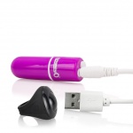 Potężny mini wibrator ze zdalnym sterowaniem - The Screaming O Charged Remote Control Vooom Bullet  Fioletowy