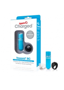 Potężny mini wibrator ze zdalnym sterowaniem - The Screaming O Charged Remote Control Vooom Bullet  Niebieski