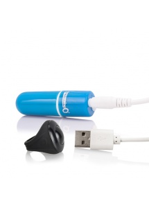 Potężny mini wibrator ze zdalnym sterowaniem - The Screaming O Charged Remote Control Vooom Bullet  Niebieski