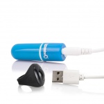 Potężny mini wibrator ze zdalnym sterowaniem - The Screaming O Charged Remote Control Vooom Bullet  Niebieski