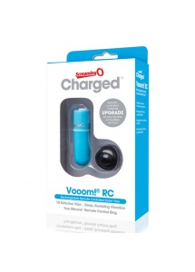Potężny mini wibrator ze zdalnym sterowaniem - The Screaming O Charged Remote Control Vooom Bullet  Niebieski