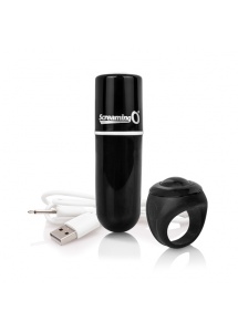 Potężny mini wibrator ze zdalnym sterowaniem - The Screaming O Charged Remote Control Vooom Bullet  Czarny