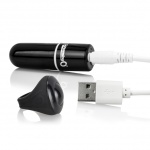 Potężny mini wibrator ze zdalnym sterowaniem - The Screaming O Charged Remote Control Vooom Bullet  Czarny