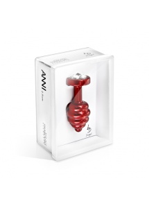 Prążkowany ozdobny plug analny - Diogol Ano Butt Plug Ribbed  Red 30mm Czerwony
