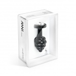 Prążkowany ozdobny plug analny - Diogol Ano Butt Plug Ribbed  Black 30mm Czarny