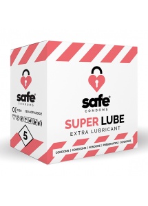 Prezerwatywy mocno nawilżane - Safe Super Lube Condoms Extra Lubricant  5szt
