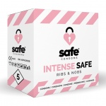 Prezerwatywy stymulujące - Safe Intense Safe Condoms Rib-Nop 5szt