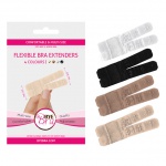Przedłużki do zapięcia biustonosza 2 haftki - Bye Bra Flexible Bra Extenders 2-Hook - Cieliste x2 & Czarny & Biały