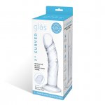 Realistyczne dildo z żyłami - Glass Curved Realistic Glass Dildo With Veins  