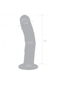 Realistyczne dildo z żyłami - Glass Curved Realistic Glass Dildo With Veins  