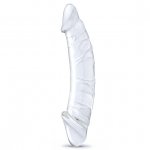 Realistyczne dildo z żyłami - Glass Curved Realistic Glass Dildo With Veins  
