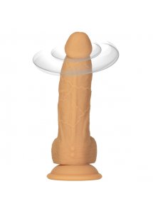 Realistyczny wibrator klasy premium z rotacją - Naked Addiction Rotating & Vibrating Dong with Remote Caramel 20 cm  
