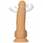 Realistyczny wibrator klasy premium z rotacją - Naked Addiction Rotating & Vibrating Dong with Remote Caramel 20 cm  