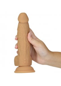 Realistyczny wibrator klasy premium z rotacją - Naked Addiction Rotating & Vibrating Dong with Remote Caramel 20 cm  