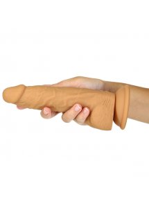 Realistyczny wibrator klasy premium z rotacją - Naked Addiction Rotating & Vibrating Dong with Remote Caramel 20 cm  