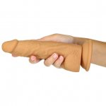 Realistyczny wibrator klasy premium z rotacją - Naked Addiction Rotating & Vibrating Dong with Remote Caramel 20 cm  