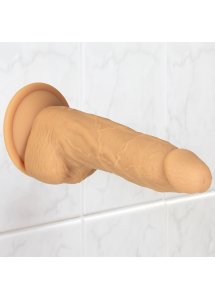 Realistyczny wibrator klasy premium z rotacją - Naked Addiction Rotating & Vibrating Dong with Remote Caramel 20 cm  