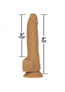 Realistyczny wibrator posuwisty - Naked Addiction Thrusting Dong with Remote 9 Inch Karmel