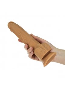 Realistyczny wibrator posuwisty - Naked Addiction Thrusting Dong with Remote 9 Inch Karmel