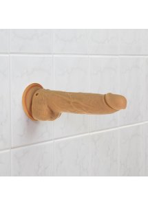 Realistyczny wibrator posuwisty - Naked Addiction Thrusting Dong with Remote 9 Inch Karmel