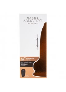 Realistyczny wibrator posuwisty - Naked Addiction Thrusting Dong with Remote 9 Inch Karmel