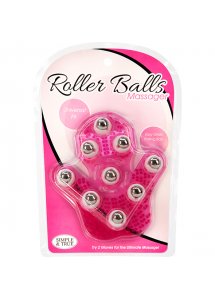 Rękawica do masażu - PowerBullet Roller Balls Massager Różowy