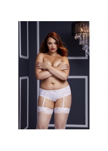 Rozcięte w kroku figi - Baci Open Crotch Boyshort Panty  Białe 