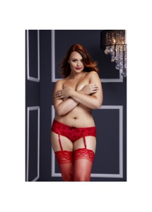 Rozcięte w kroku figi - Baci Open Crotch Boyshort Panty  Czerwone