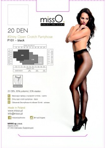 Rozcięte w kroku rajstopy – MissO P101  Czarny