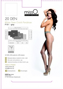 Rozcięte w kroku rajstopy – MissO P101  Szary