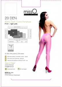 Rozcięte w kroku rajstopy – MissO P101  Różowy jasny