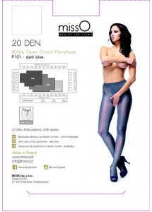 Rozcięte w kroku rajstopy – MissO P101  Niebieski ciemny