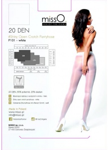 Rozcięte w kroku rajstopy – MissO P101  Biały