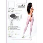 Rozcięte w kroku rajstopy – MissO P101  Biały