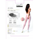 Rozcięte w kroku rajstopy z serduszkami – MissO P112  Biały