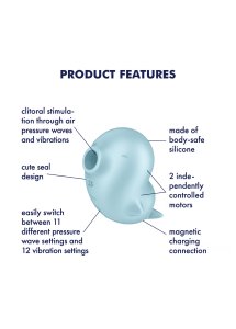 SATISFYER - WIBRATOR SSĄCY PULSACYJNY NIEBIESKI