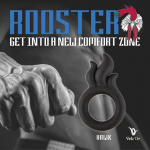 Silikonowy pierścień erekcyjny z płomieniem - Velv'Or Rooster Hawk Flaming Crest Cock Ring  