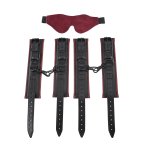 SPORTSHEETS - ZESTAW BONDAGE UPRZĄŻ PRZYWIĄZYWANA DO ŁÓŻKA MANKIETY NA RĘCE I KOSTKI