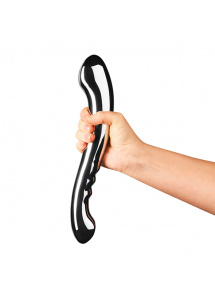 Stalowe dildo dwustronne - Le Wand Stainless Steel Contour  