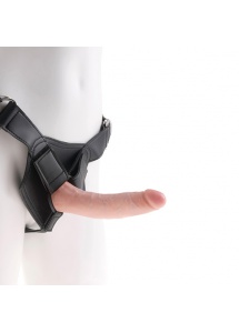 Strap on z dildo - King Cock Strap-On Harness with 7 Inch Cock Flesh  - 18 cm