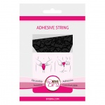 Stringi bezszwowe samonośne - Bye Bra Adhesive String Lace Finish   Czarny